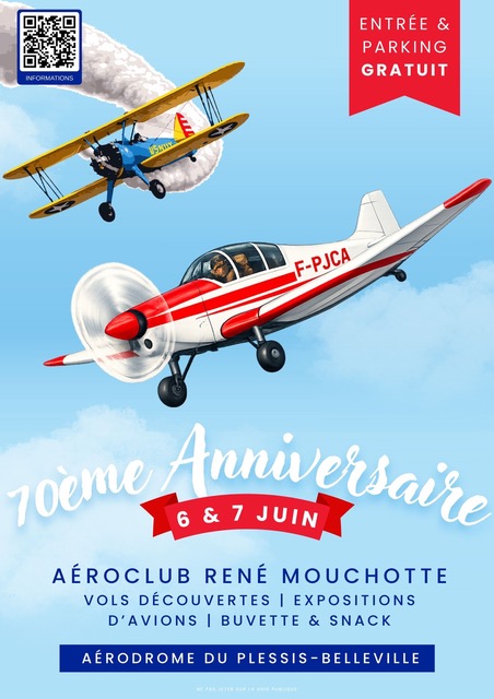 Affiche des 70 ans de l'Aéroclub René Mouchotte